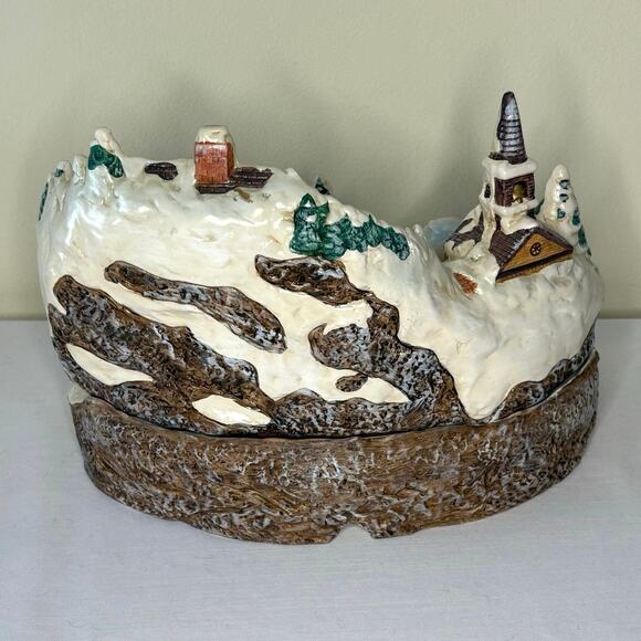 Vintage Studio 5 Christmas Dolomite 3 Piece Set UL House Scene With Box No Light - Picture 5 of 8